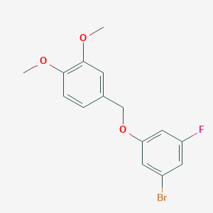molecular formula C15H14BrFO3 B8408296 1-Bromo-3-(3,4-dimethoxybenzyloxy)-5-fluorobenzene 