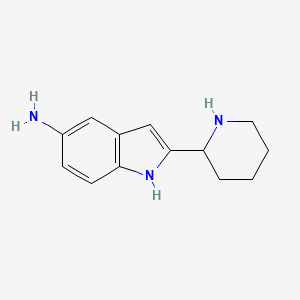 molecular formula C13H17N3 B8408305 2-(piperidin-2-yl)-1H-indol-5-amine 