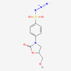4-[5-(Hydroxymethyl)-2-oxo-1,3-oxazolidin-3-yl]benzene-1-sulfonyl azide
