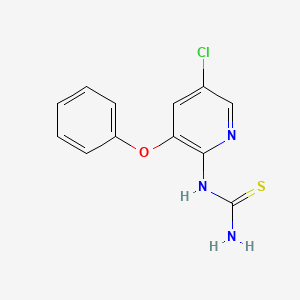 molecular formula C12H10ClN3OS B8408429 1-(5-Chloro-3-phenoxypyridin-2-yl)thiourea 