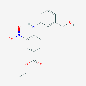 molecular formula C16H16N2O5 B8408450 4-(3-Hydroxymethyl-phenylamino)-3-nitro-benzoic acid ethyl ester 