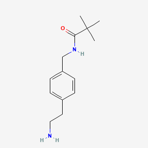molecular formula C14H22N2O B8408470 4-[[(2,2-Dimethyl-1-oxopropyl)amino]methyl]benzeneethanamine 