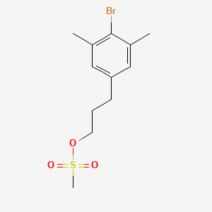 molecular formula C12H17BrO3S B8408496 3-(4-Bromo-3,5-dimethylphenyl)propyl methanesulfonate 