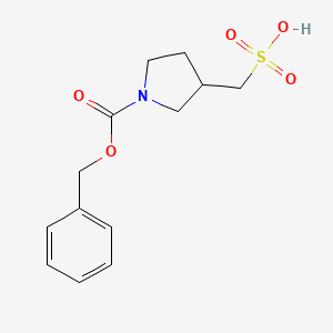 molecular formula C13H17NO5S B8408499 1-[(Benzyloxy)carbonyl]-3-pyrrolidinylmethanesulfonic acid 