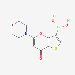 molecular formula C11H12BNO5S B8408550 5-morpholino-7-oxo-7H-thieno[3,2-b]pyran-3-ylboronic acid 