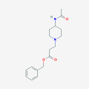 molecular formula C17H24N2O3 B8408582 Benzyl 3-(4-acetamidopiperidin-1-yl)propanoate 