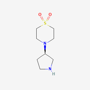 molecular formula C8H16N2O2S B8408590 (R)-4-Pyrrolidin-3-yl-thiomorpholine 1,1-dioxide 