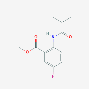 molecular formula C12H14FNO3 B8408640 Methyl 5-fluoro-2-isobutyramidobenzoate 