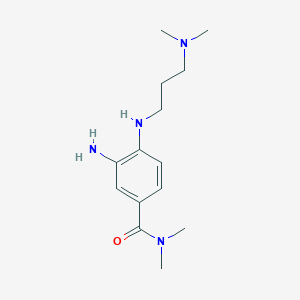 molecular formula C14H24N4O B8408671 3-amino-4-{[3-(dimethylamino)propyl]amino}-N,N-dimethylbenzamide 