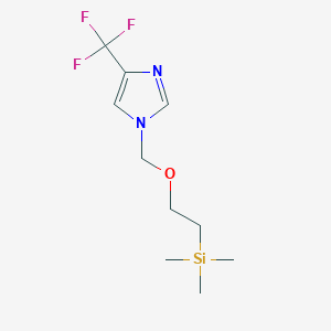 molecular formula C10H17F3N2OSi B8408693 4-(Trifluoromethyl)-1-((2-(trimethylsilyl)ethoxy)methyl)-1H-imidazole 