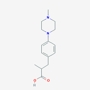 molecular formula C15H22N2O2 B8408745 2-(4-(4-Methylpiperazin-1-yl)benzyl)propanoic acid 
