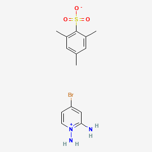 molecular formula C14H18BrN3O3S B8408769 1,2-Diamino-4-bromo-pyridinium 2,4,6-trimethyl-benzenesulfonate 