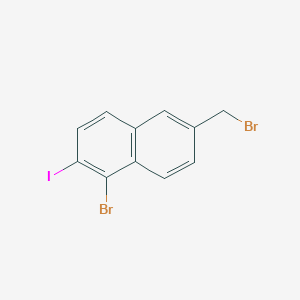 molecular formula C11H7Br2I B8408838 1-Bromo-6-(bromomethyl)-2-iodonaphthalene 