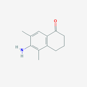 molecular formula C12H15NO B8408894 6-Amino-5,7-dimethyl-3,4-dihydronaphthalen-1(2H)-one 