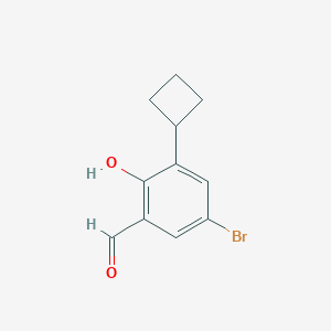 molecular formula C11H11BrO2 B8408951 5-Bromo-3-cyclobutyl-2-hydroxybenzaldehyde 