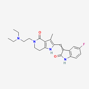 molecular formula C23H27FN4O2 B8408974 5-(2-Diethylamino-ethyl)-2-(5-fluoro-2-oxo-1,2-dihydro-indol-3-ylidenemethyl)-3-methyl-1,5,6,7-tetrahydro-pyrrolo[3,2-c]pyridin-4-one 