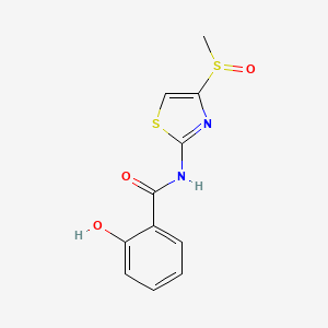 molecular formula C11H10N2O3S2 B8408980 2-Hydroxy-N-[4-(methylsulfinyl)-1,3-thiazol-2-yl]benzamide 
