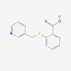 molecular formula C13H11NO2S B8409018 2-[(3-Pyridylmethyl)thio]benzoic acid 