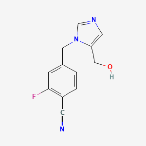 molecular formula C12H10FN3O B8409049 1-(4-Cyano-3-fluorobenzyl)-5-(hydroxymethyl)imidazole 