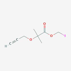 molecular formula C8H11IO3 B8409053 Iodomethyl 2-methyl-2-(prop-2-ynyloxy)propanoate 