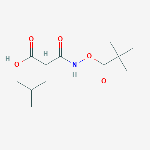 molecular formula C12H21NO5 B8409067 2-(2,2-Dimethylpropionyloxycarbamoyl)-4-methylpentanoic acid 