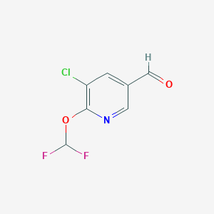 molecular formula C7H4ClF2NO2 B8409103 3-Pyridinecarboxaldehyde, 5-chloro-6-(difluoromethoxy)- 