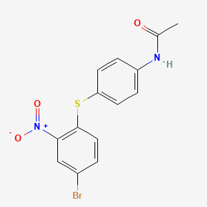 molecular formula C14H11BrN2O3S B8409111 N-[4-(4-Bromo-2-nitro-phenylsulfanyl)-phenyl]-acetamide 