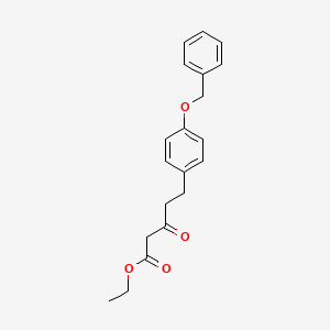 molecular formula C20H22O4 B8409120 Pentanoic acid, 5-(4-benzyloxyphenyl)-3-oxo-, ethyl ester 
