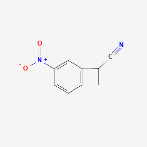 molecular formula C9H6N2O2 B8409227 5-Nitro-1,2-dihydrocyclobutabenzene-1-carbonitrile 