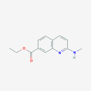 molecular formula C13H14N2O2 B8409236 Ethyl 2-(methylamino)quinoline-7-carboxylate 