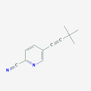 molecular formula C12H12N2 B8409281 5-(3,3-Dimethyl-but-1-ynyl)-2-cyano-pyridine 