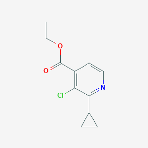 molecular formula C11H12ClNO2 B8409304 3-Chloro-2-cyclopropylisonicotinic acid ethyl ester 