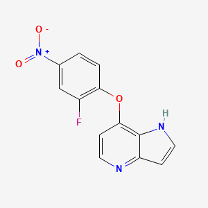 molecular formula C13H8FN3O3 B8409314 7-(2-fluoro-4-nitrophenoxy)-1H-pyrrolo[3,2-b]pyridine 