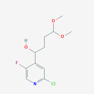 1-(2-Chloro-5-fluoro-pyridin-4-yl)-4,4-dimethoxy-butan-1-ol