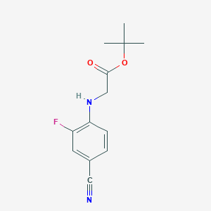 molecular formula C13H15FN2O2 B8409359 tert-Butyl N-(4-cyano-2-fluorophenyl)glycinate 
