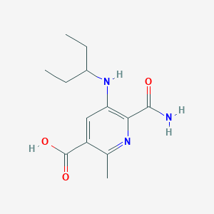 molecular formula C13H19N3O3 B8409360 6-(Aminocarbonyl)-2-methyl-5-(pentan-3-ylamino)nicotinic acid 