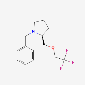 molecular formula C14H18F3NO B8409367 (S)-1-Benzyl-2-(2,2,2-trifluoro-ethoxymethyl)-pyrrolidine 