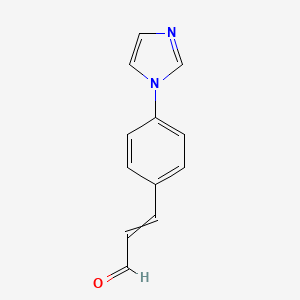 molecular formula C12H10N2O B8409372 3-[4-(1H-imidazol-1-yl)phenyl]-2-propenal 