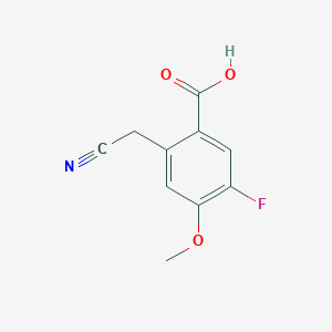 molecular formula C10H8FNO3 B8409375 2-Cyanomethyl-5-fluoro-4-methoxy-benzoic acid 