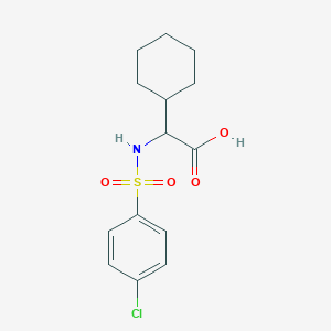 molecular formula C14H18ClNO4S B8409412 2-[(4-Chlorophenyl)sulfonylamino]-2-cyclohexylacetic acid 