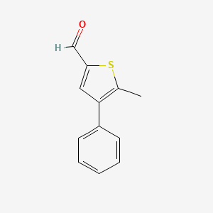 molecular formula C12H10OS B8409414 2-Formyl-5-methyl-4-phenylthiophene 
