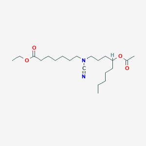 molecular formula C21H38N2O4 B8409437 Ethyl 7-{[4-(acetyloxy)nonyl](cyano)amino}heptanoate CAS No. 56380-26-8