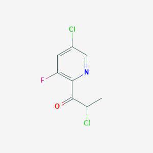 molecular formula C8H6Cl2FNO B8409566 2-Chloro-1-(5-chloro-3-fluoropyridin-2-yl)-propan-1-one 