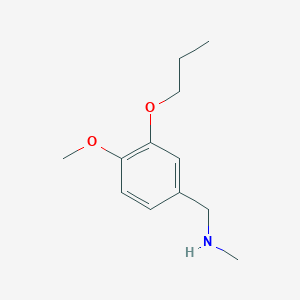 molecular formula C12H19NO2 B8409573 3-n-propoxy-4-methoxy-N-methylbenzylamine 