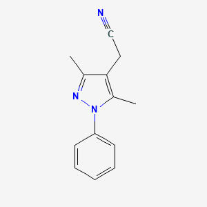 molecular formula C13H13N3 B8409622 3,5-Dimethyl-1-phenyl-pyrazol-4-acetonitrile 