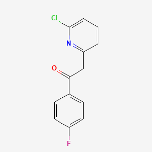 molecular formula C13H9ClFNO B8409633 2-(6-Chloro-2-pyridinyl)-1-(4-fluorophenyl)ethanone 