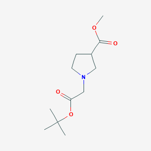 molecular formula C12H21NO4 B8409654 1-Tert-butoxycarbonylmethyl-pyrrolidine-3-carboxylic acid methyl ester 