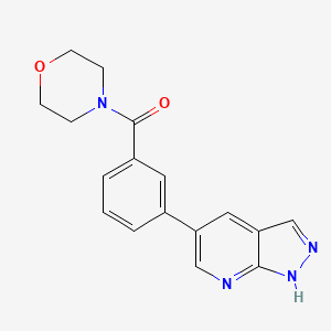 molecular formula C17H16N4O2 B8409662 Methanone,4-morpholinyl[3-(1h-pyrazolo[3,4-b]pyridin-5-yl)phenyl]- 