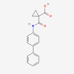 molecular formula C17H15NO3 B8409673 1-(Biphenyl-4-ylcarbamoyl)-cyclopropanecarboxylic acid 
