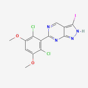 6-(2,6-dichloro-3,5-dimethoxyphenyl)-3-iodo-1H-pyrazolo[3,4-d]pyrimidine